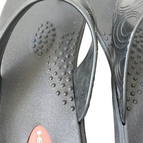 Okabashi Black Flip Flop Thong Orthopedic Sandals Arch Support Womens L - Picture 7 of 9
